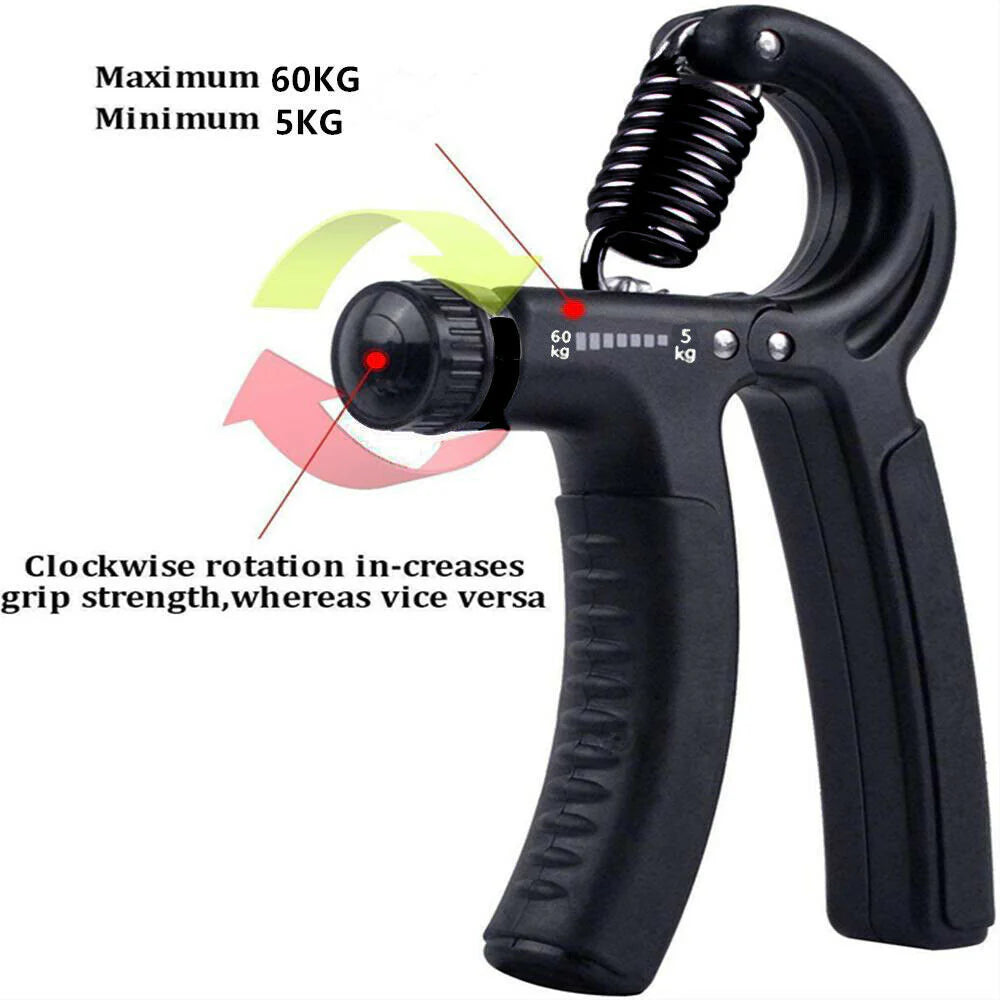 Hand Grip Adjustable Trainer Gripper Strengthener Gym Strength Exerciser