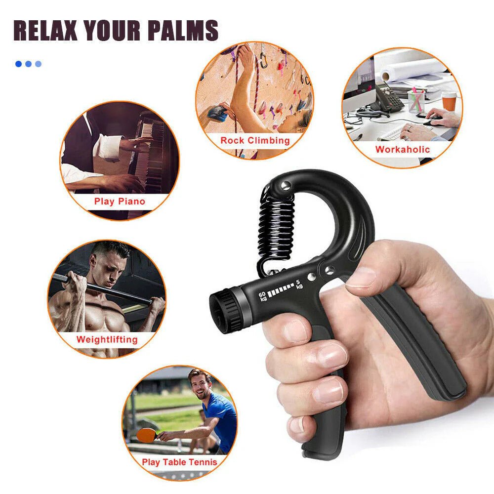 Hand Grip Adjustable Trainer Gripper Strengthener Gym Strength Exerciser
