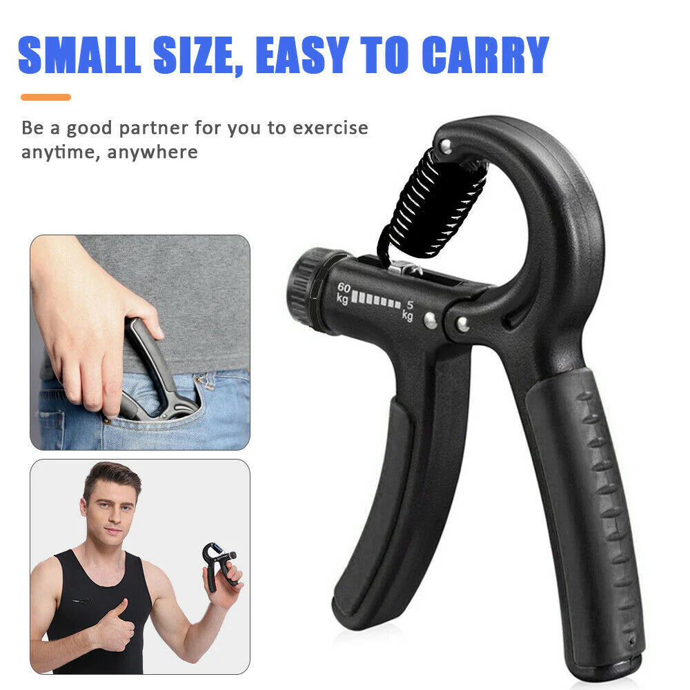 Hand Grip Adjustable Trainer Gripper Strengthener Gym Strength Exerciser